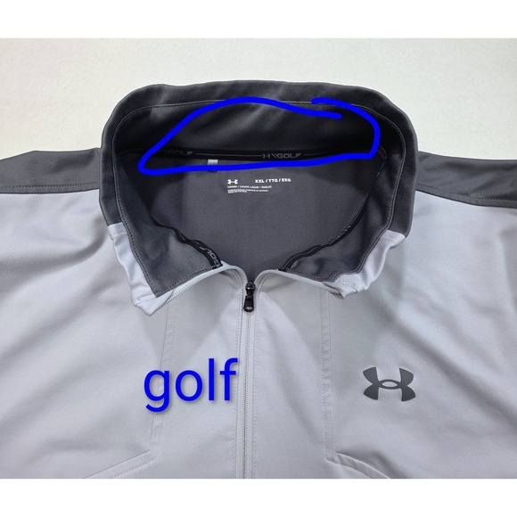 Actual Under Armour Jacket Mens 2XL Gray on Gray 1/4 Zip Storm Coldgear Pullover - Picture 8 of 9
